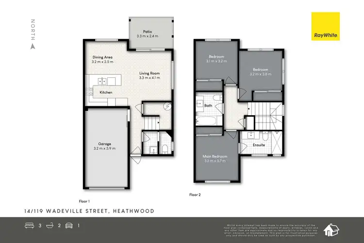 Floorplan of Homely townhouse listing, 14/119 Wadeville Street, Heathwood QLD 4110