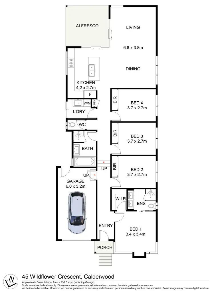 Floorplan of Homely house listing, 45 Wildflower Crescent, Calderwood NSW 2527