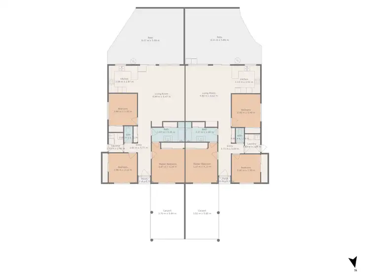 Floorplan of Homely semi-detached listing, 19-21 Louisa Court, Emerald QLD 4720
