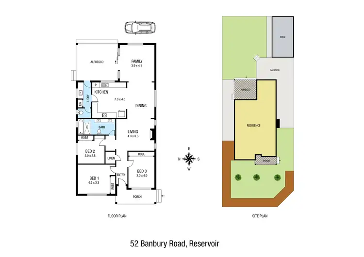 Floorplan of Homely house listing, 52 Banbury Road, Reservoir VIC 3073