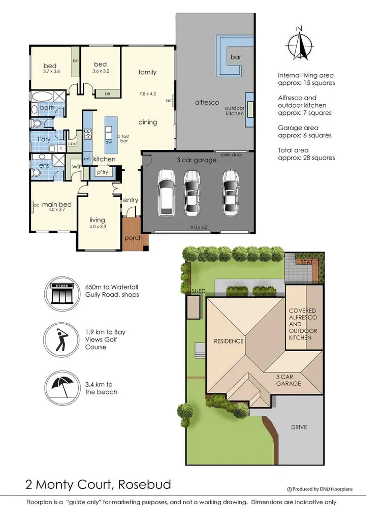 Floorplan of Homely house listing, 2 Monty Court, Rosebud VIC 3939