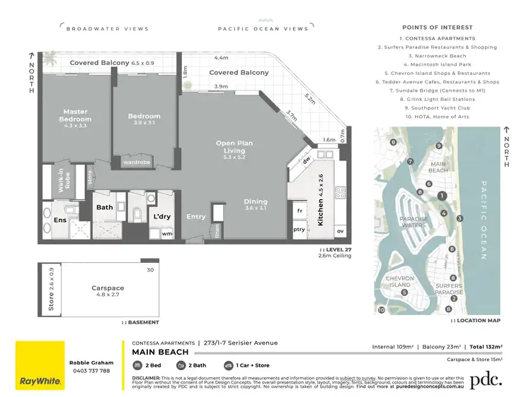 Floorplan of Homely apartment listing, 273/1 Serisier Avenue, Main Beach QLD 4217