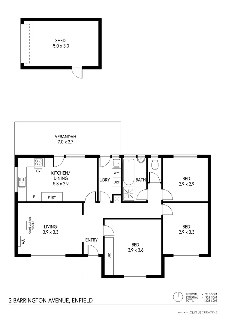 Floorplan of Homely house listing, 2 Barrington Avenue, Enfield SA 5085