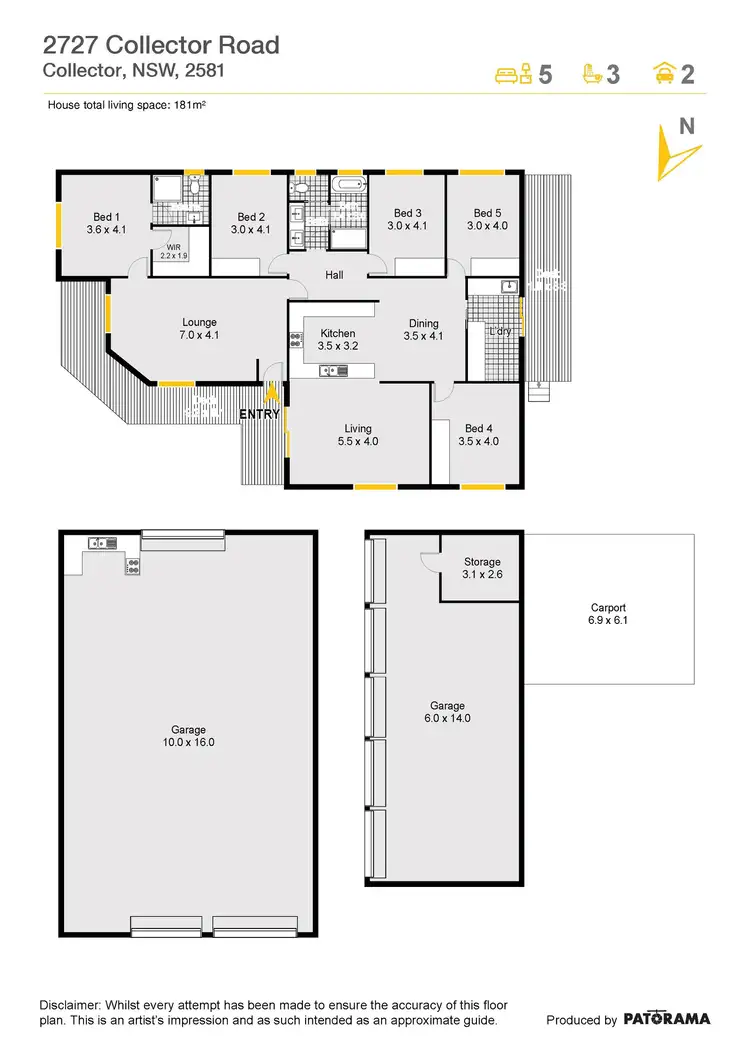 Floorplan of Homely rural property listing, 2727 Collector Road, Collector NSW 2581