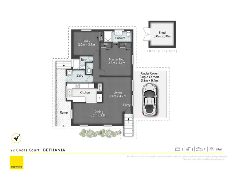 Floorplan of Homely retirement listing, 22 Cocas Court, Bethania QLD 4205