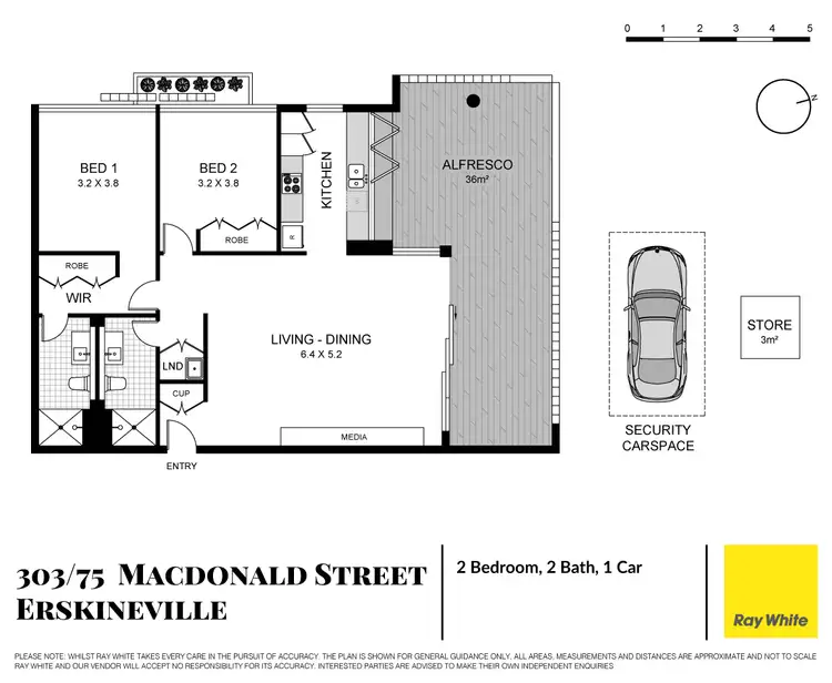 Floorplan of Homely apartment listing, 303/75 Macdonald Street, Erskineville NSW 2043