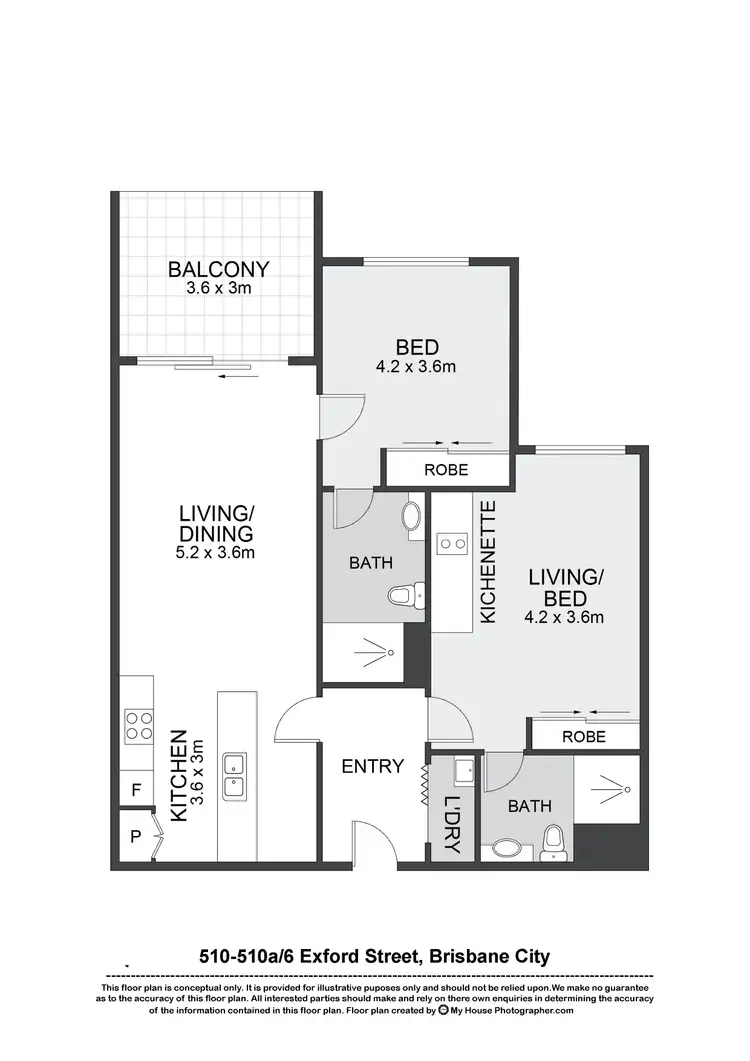 Floorplan of Homely apartment listing, 510 & 510A/6 Exford Street, Brisbane City QLD 4000