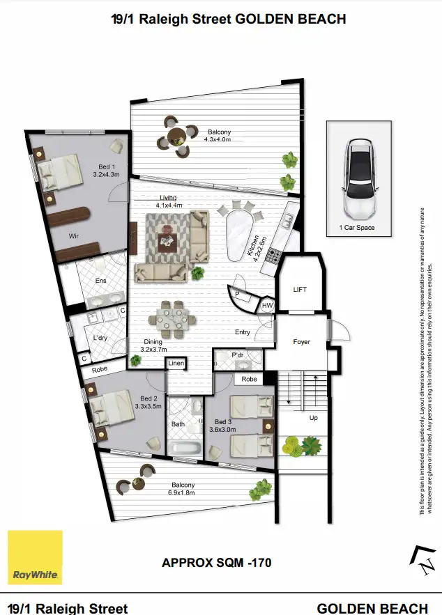 Floorplan of Homely unit listing, Unit 19/1 Raleigh Street, Golden Beach QLD 4551