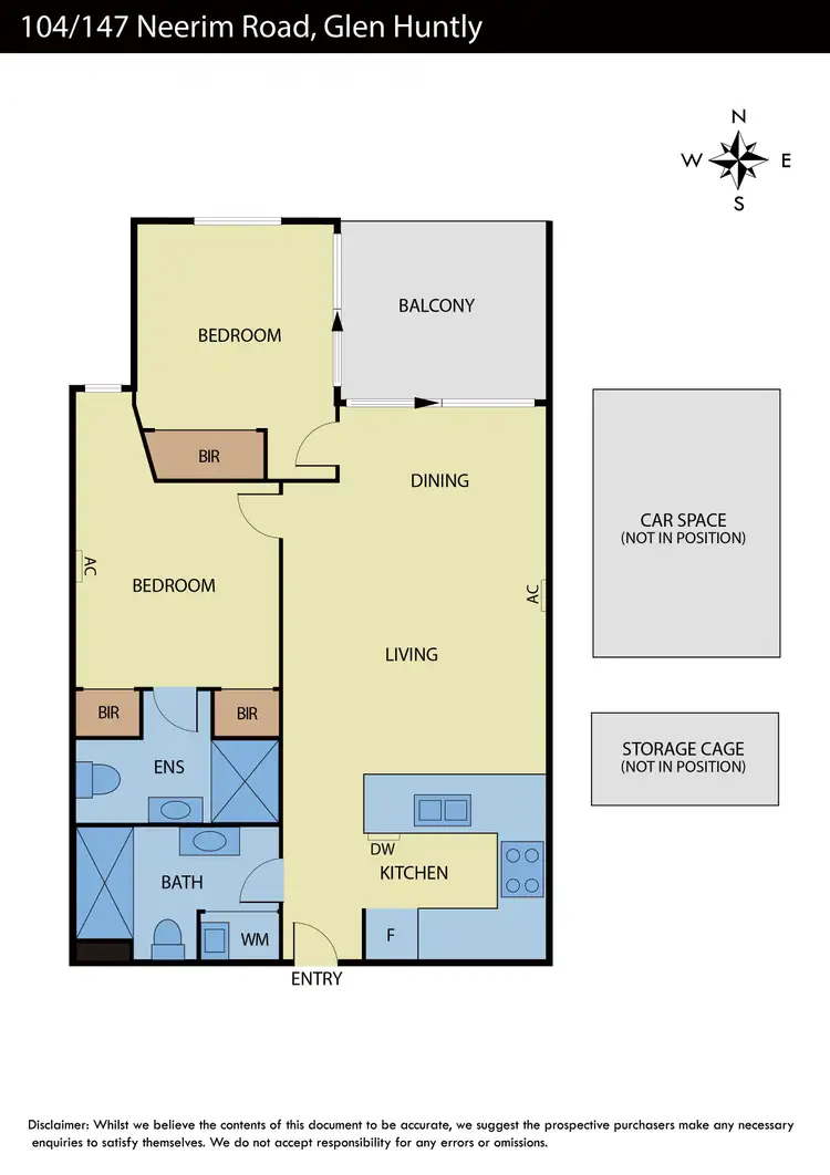Floorplan of Homely apartment listing, 104/147 Neerim Road, Glen Huntly VIC 3163