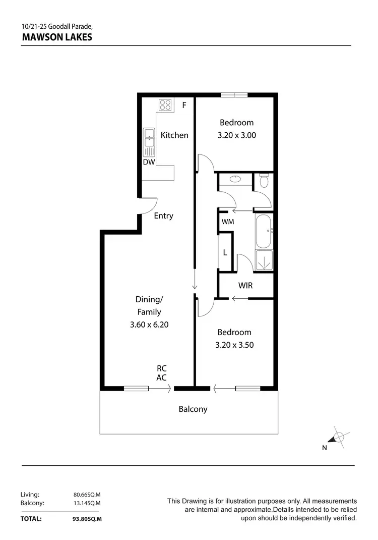 Floorplan of Homely apartment listing, 10/21-25 Goodall Parade, Mawson Lakes SA 5095