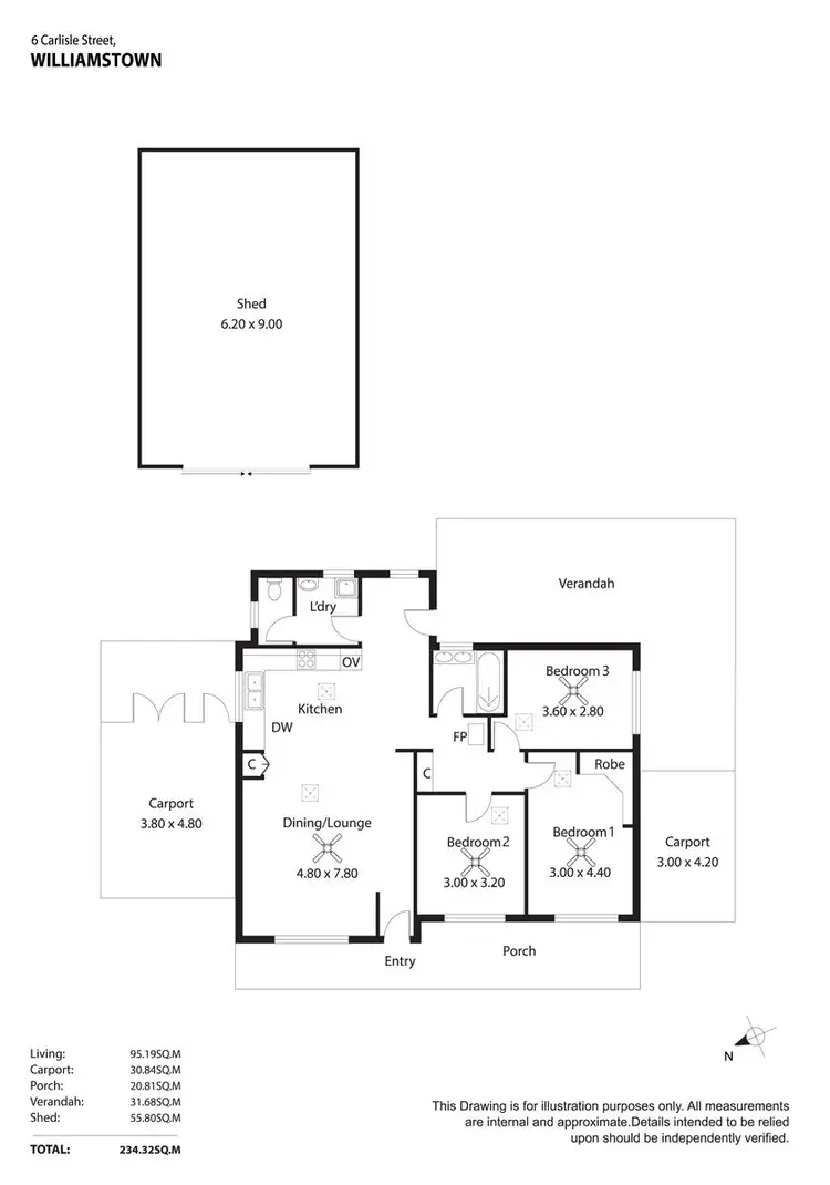 Floorplan of Homely house listing, 6 Carlisle Street, Williamstown SA 5351