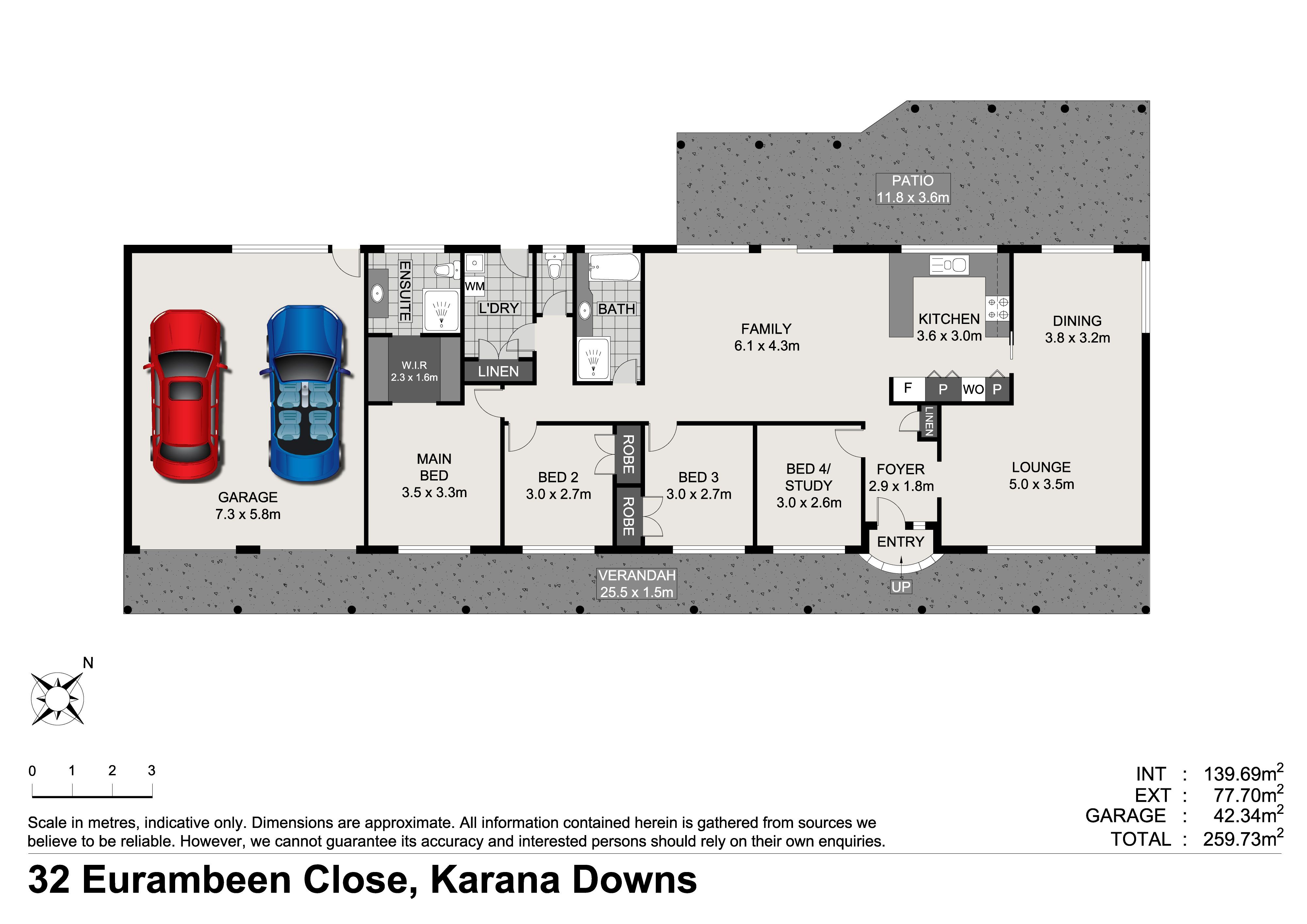 Floorplan of Homely rural property listing, 32 Eurambeen Close, Karana Downs QLD 4306