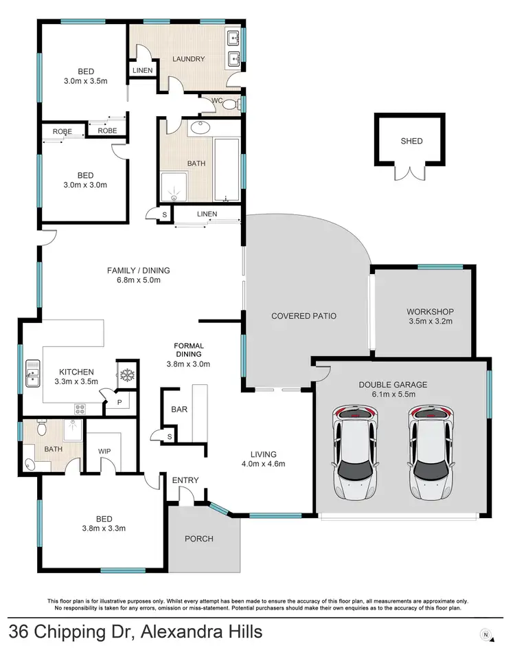 Floorplan of Homely house listing, 36 Chipping Drive, Alexandra Hills QLD 4161