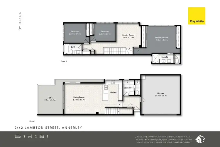 Floorplan of Homely townhouse listing, 2/42 Lambton Street, Annerley QLD 4103