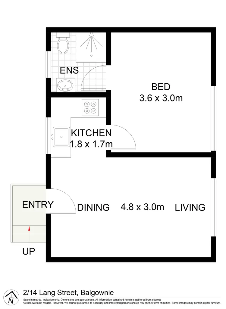 Floorplan of Homely unit listing, 2/14 Lang Street, Balgownie NSW 2519