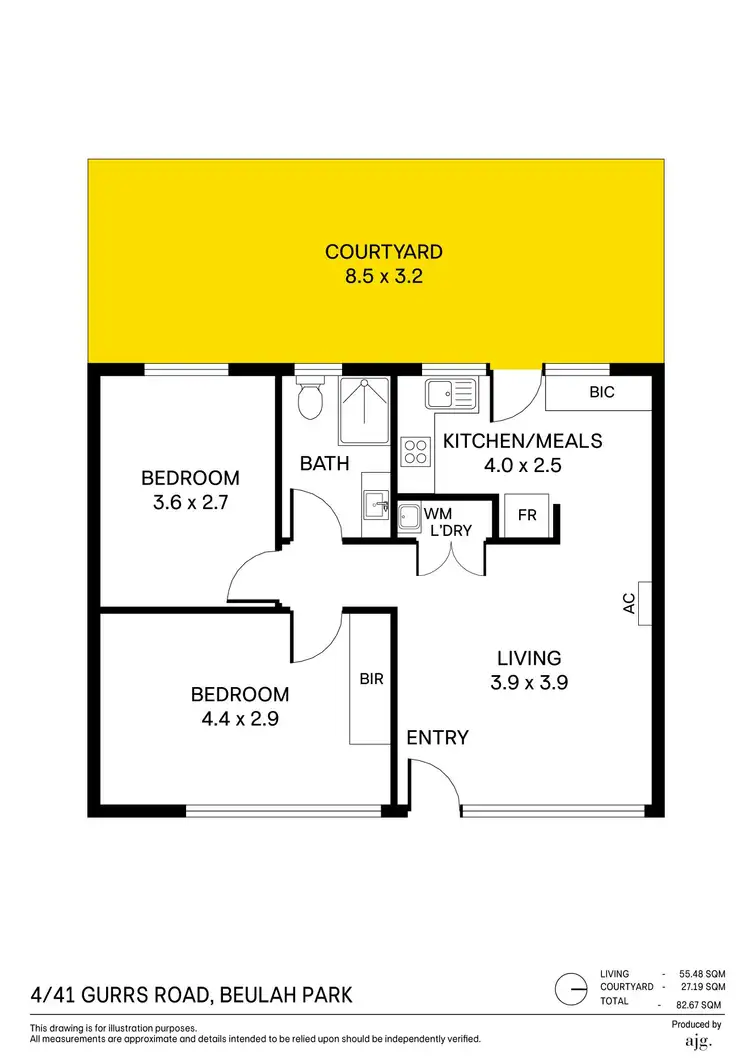 Floorplan of Homely unit listing, 4/41 Gurrs Road, Beulah Park SA 5067