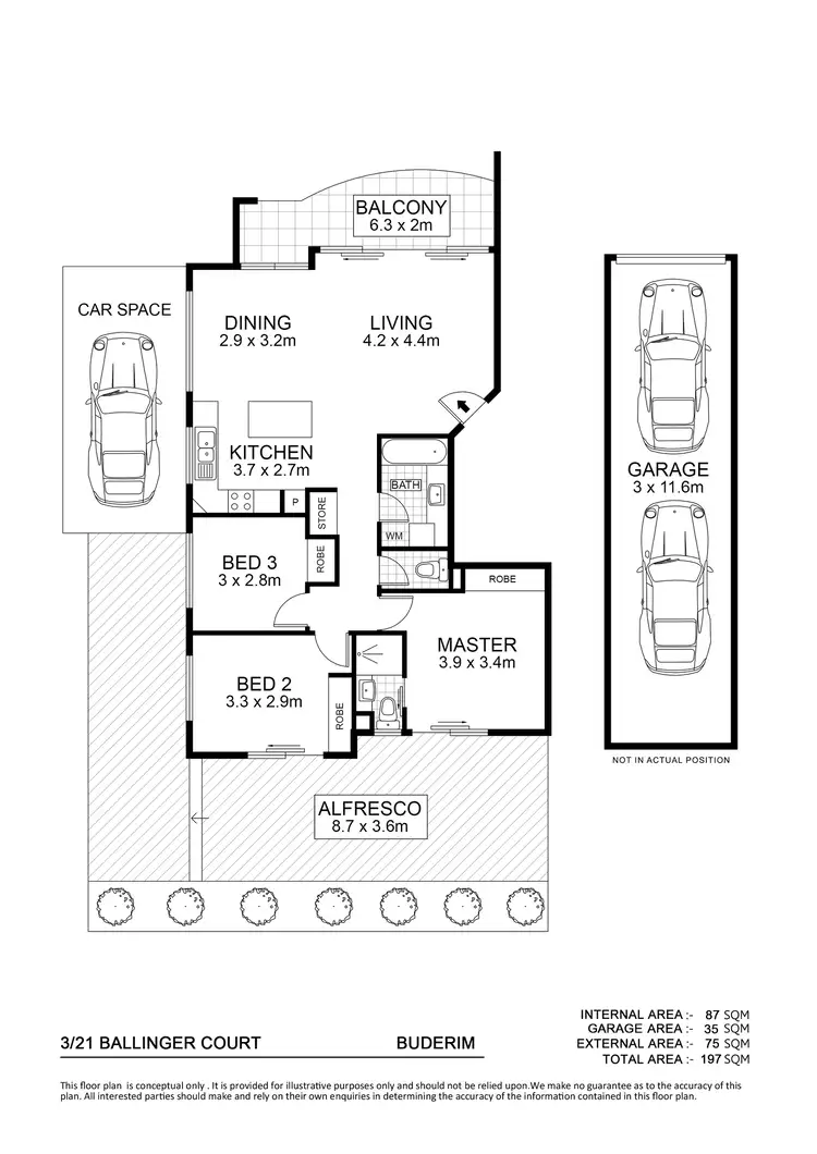 Floorplan of Homely unit listing, 3/21 Ballinger Court, Buderim QLD 4556
