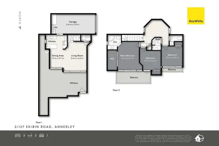 Floorplan of Homely townhouse listing, 2/127 Ekibin Road, Annerley QLD 4103
