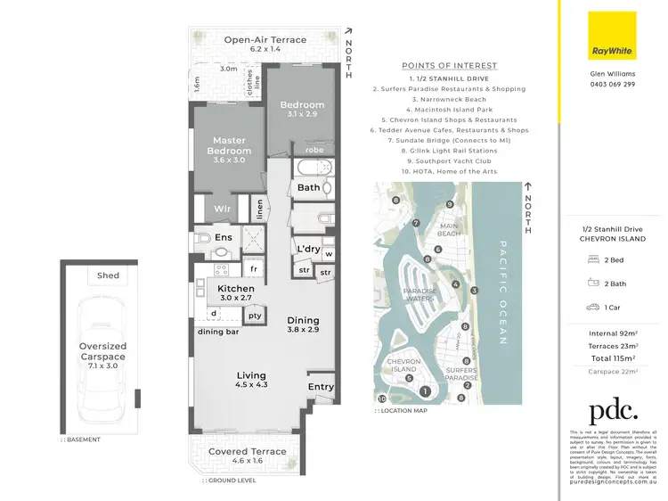 Floorplan of Homely apartment listing, 1/2 Stanhill Drive, Chevron Island QLD 4217