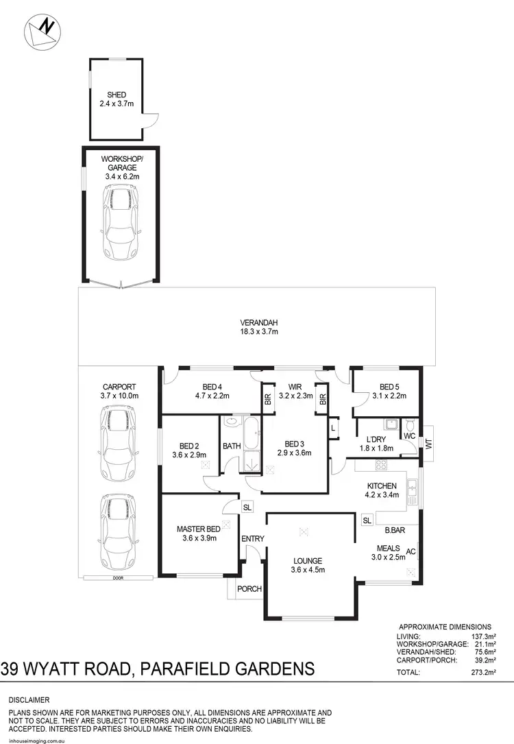 Floorplan of Homely house listing, 39 Wyatt Road, Parafield Gardens SA 5107