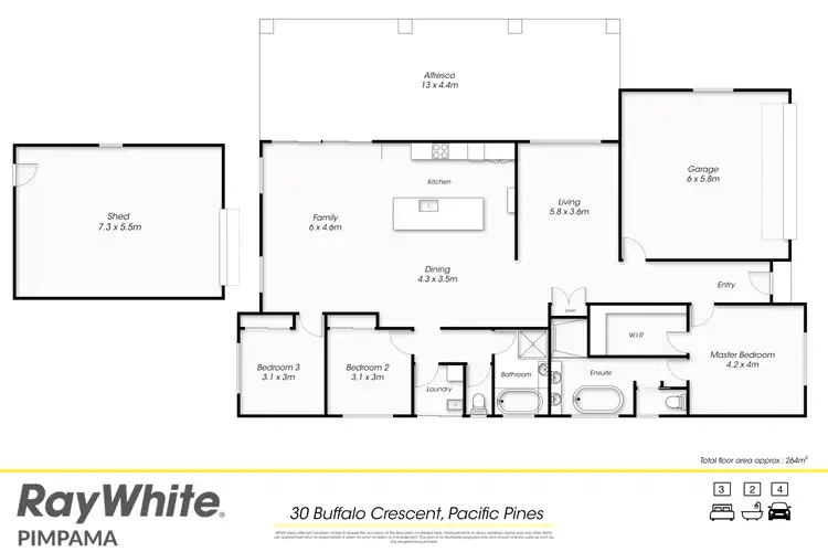 Floorplan of Homely house listing, 30 Buffalo Crescent, Pacific Pines QLD 4211
