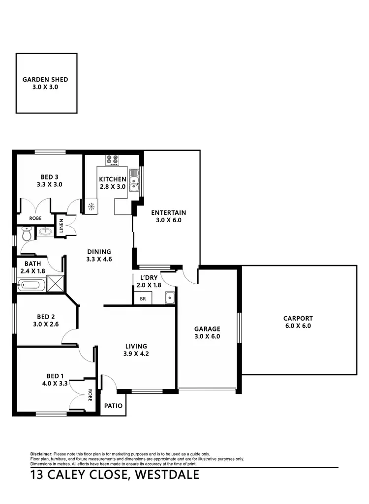 Floorplan of Homely house listing, 13 Caley Close, Tamworth NSW 2340