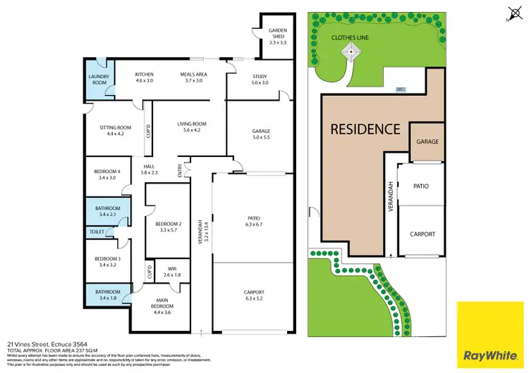 Floorplan of Homely house listing, 21 Vines Street, Echuca VIC 3564