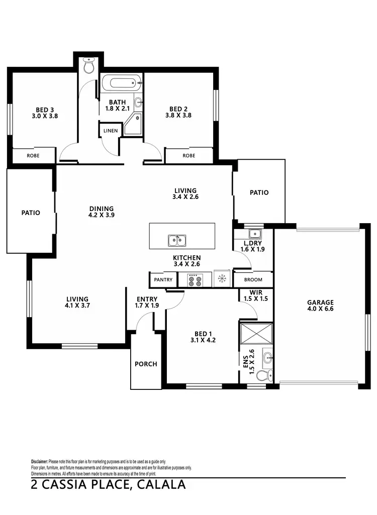 Floorplan of Homely house listing, 2 Cassia Place, Tamworth NSW 2340