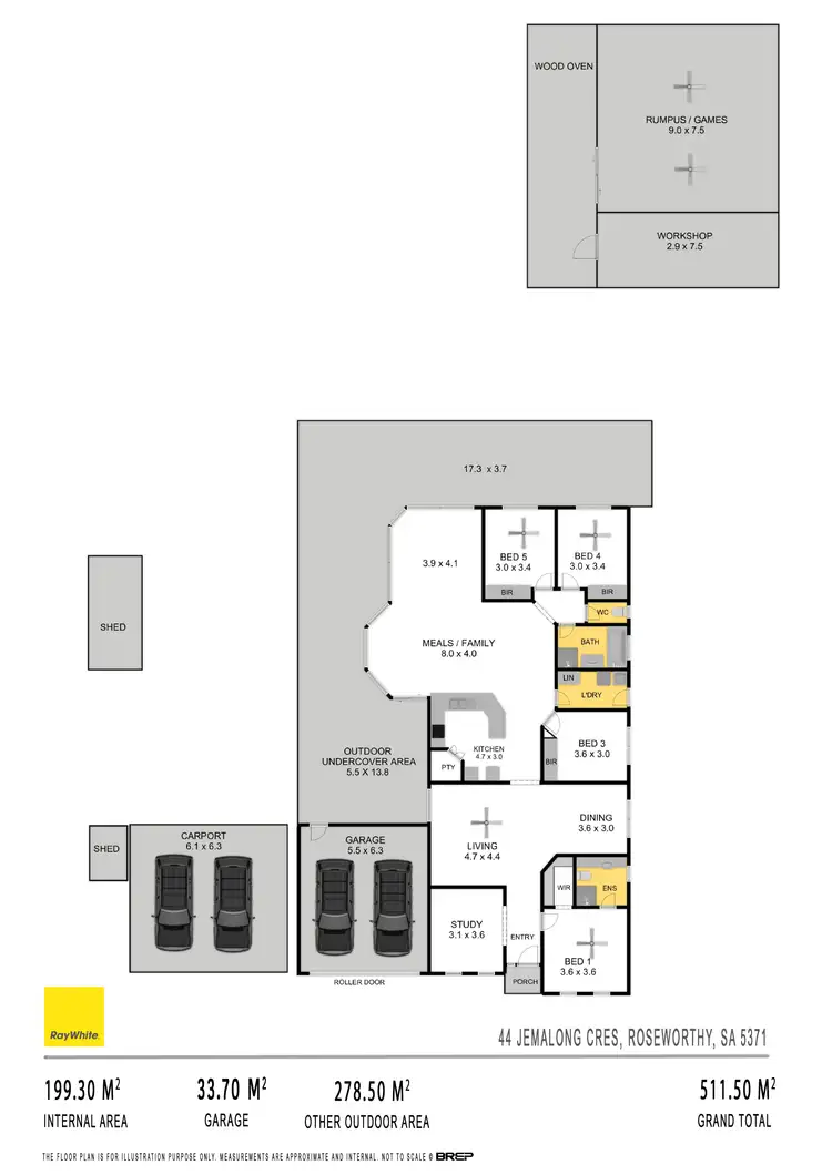 Floorplan of Homely house listing, 44 Jemalong Crescent, Roseworthy SA 5371