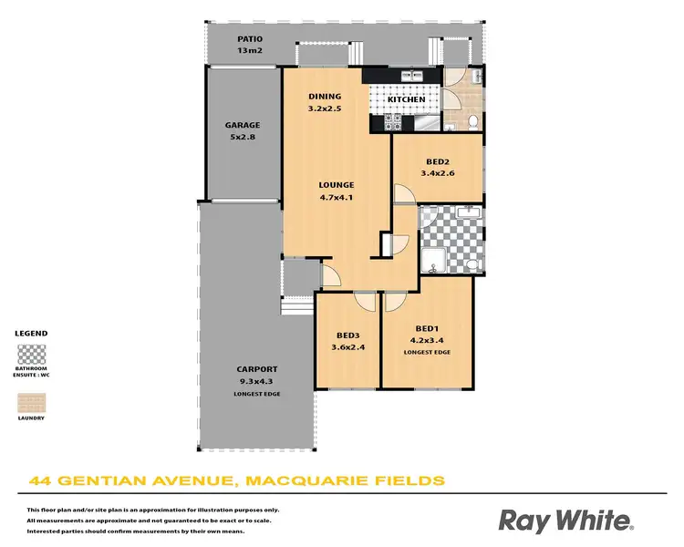 Floorplan of Homely house listing, 44 Gentian Avenue, Macquarie Fields NSW 2564