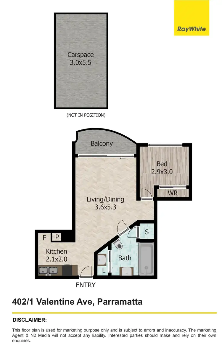 Floorplan of Homely apartment listing, 402/1-3 Valentine Avenue, Parramatta NSW 2150