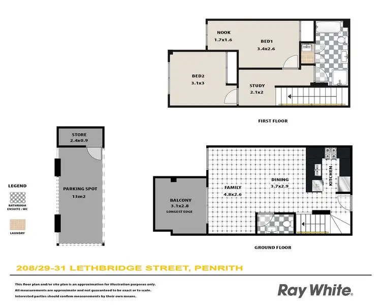 Floorplan of Homely unit listing, 208/29-31 Lethbridge Street, Penrith NSW 2750