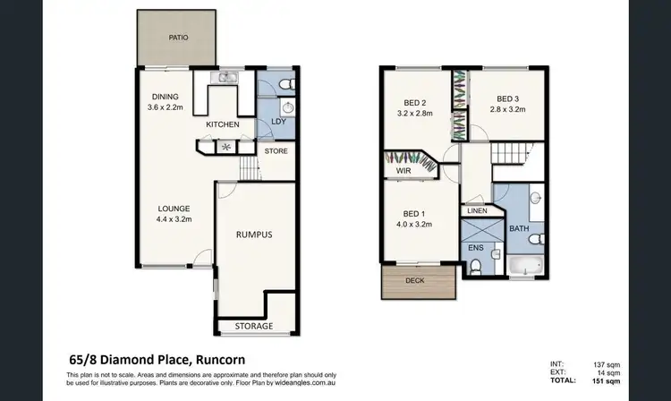 Floorplan of Homely townhouse listing, 65/8 Diamond Place, Runcorn QLD 4113