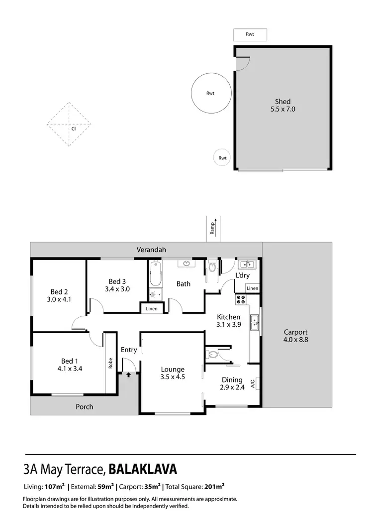 Floorplan of Homely house listing, 3a May Terrace, Balaklava SA 5461