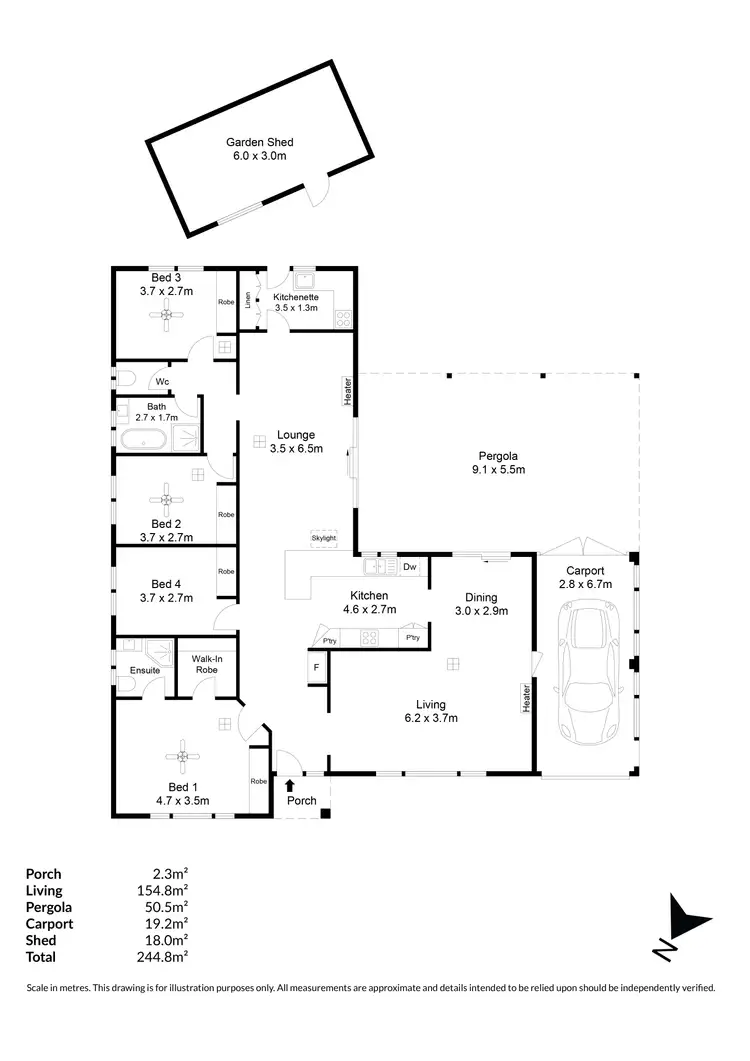 Floorplan of Homely house listing, 4 Nicola Court, Salisbury Downs SA 5108