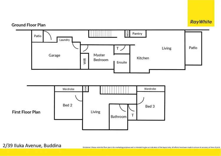 Floorplan of Homely semi-detached listing, 2/39 Iluka Avenue, Buddina QLD 4575