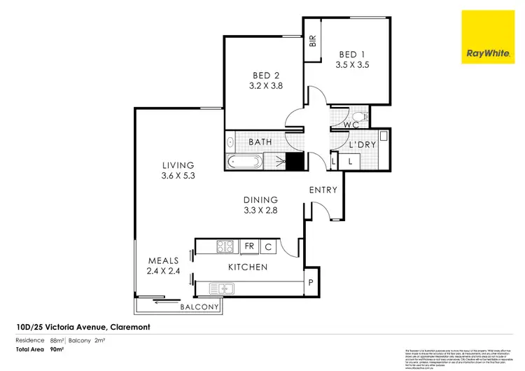 Floorplan of Homely apartment listing, 10D/25 Victoria Avenue, Claremont WA 6010