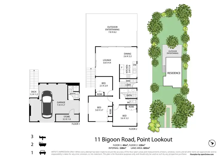 Floorplan of Homely house listing, 11 Bigoon Road, Point Lookout QLD 4183