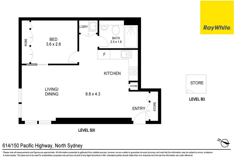 Floorplan of Homely unit listing, 614/150 Pacific Highway (Rear of block), North Sydney NSW 2060