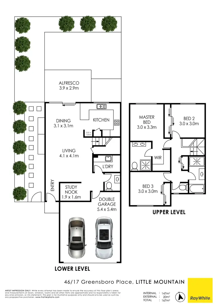 Floorplan of Homely townhouse listing, 46/17 Greensboro Place, Little Mountain QLD 4551
