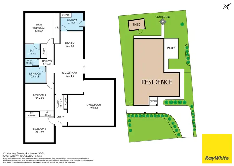 Floorplan of Homely house listing, 12 Mackay Street, Rochester VIC 3561