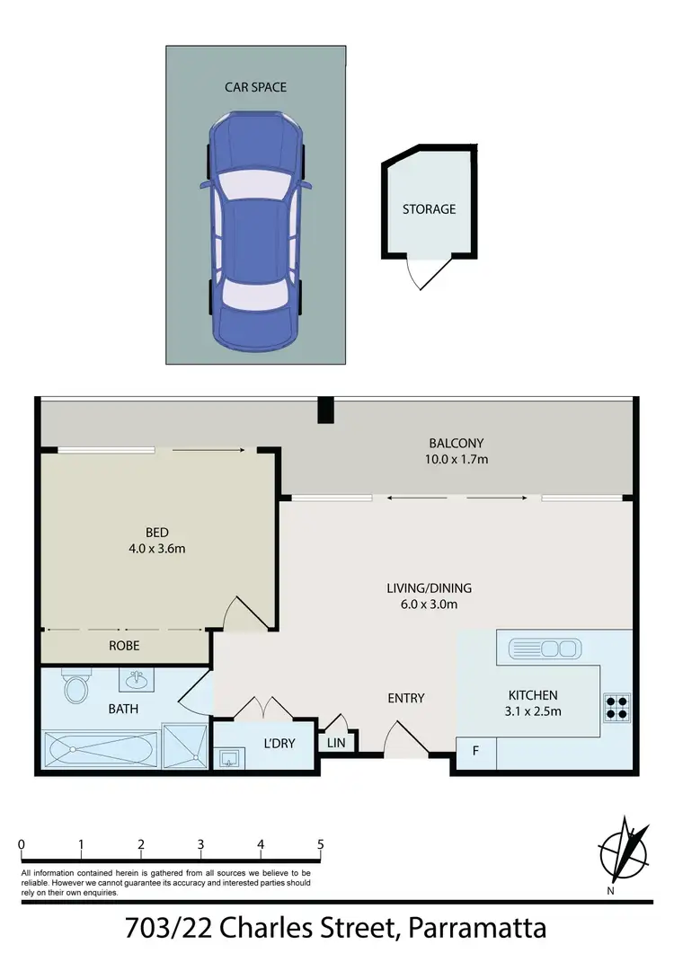 Floorplan of Homely apartment listing, 703/22 Charles Street, Parramatta NSW 2150