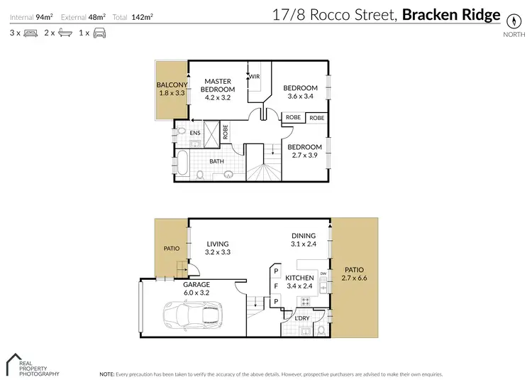 Floorplan of Homely townhouse listing, 17/8 Ruocco Street, Bracken Ridge QLD 4017