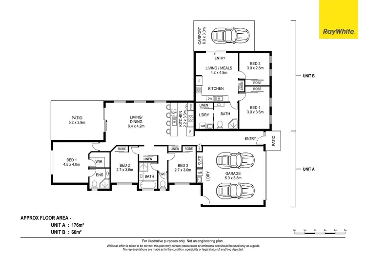 Floorplan of Homely semi-detached listing, 6 A & B Rivulet Place, Bellmere QLD 4510