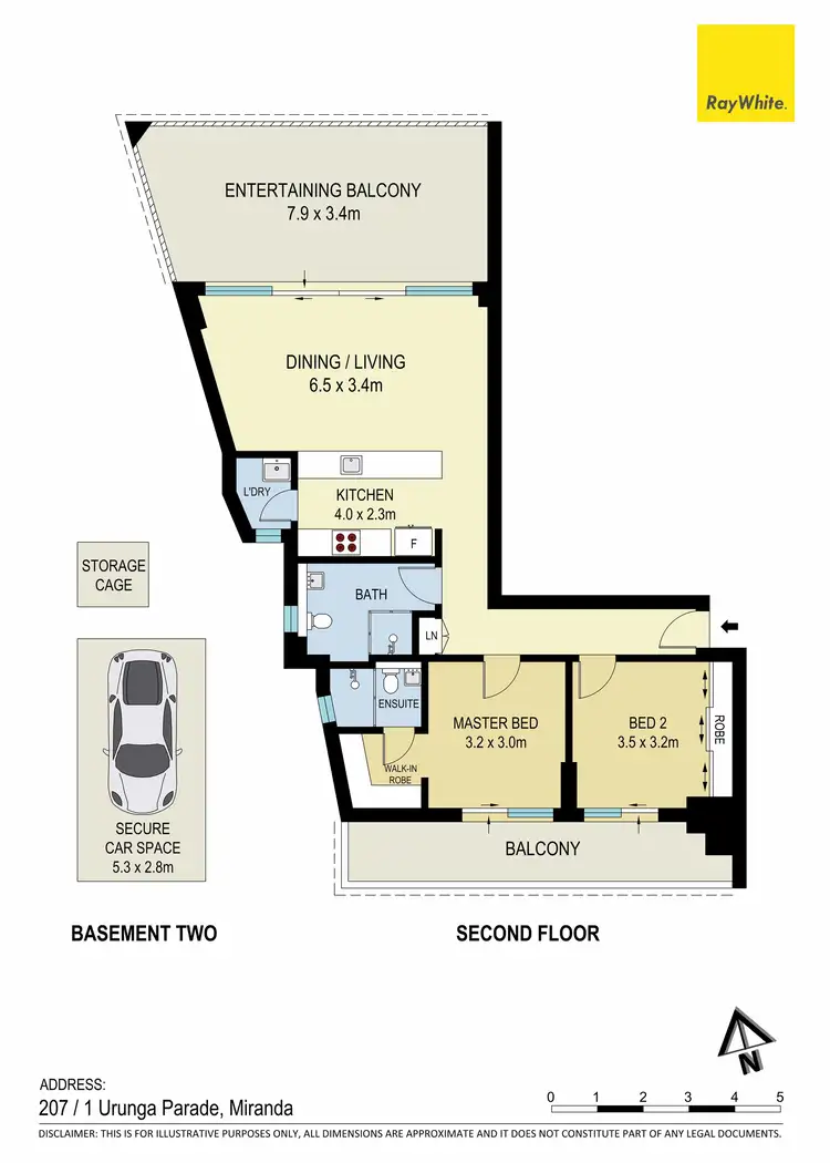 Floorplan of Homely unit listing, 207/1 Urunga Parade, Miranda NSW 2228