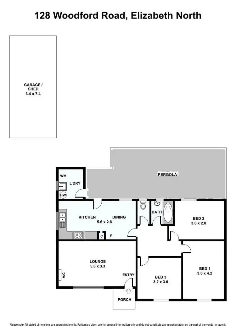Floorplan of Homely house listing, 128 Woodford Road, Elizabeth North SA 5113