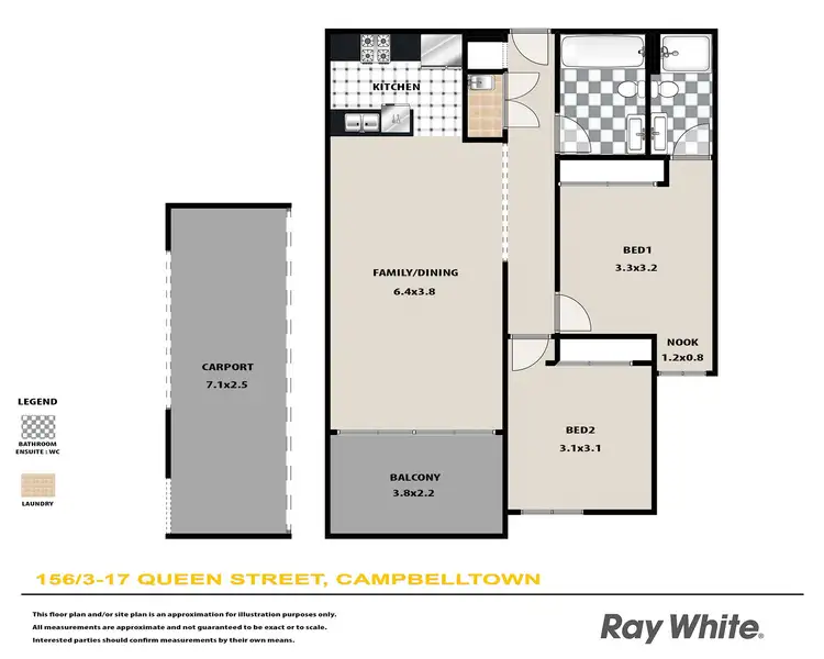 Floorplan of Homely unit listing, 156/3-17 Queen Street, Campbelltown NSW 2560