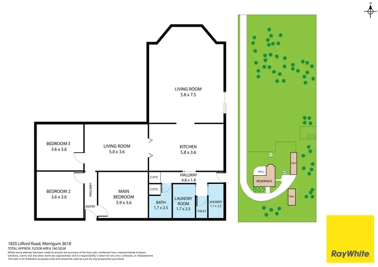 Floorplan of Homely rural property listing, 1835 Lilford Road, Merrigum VIC 3618