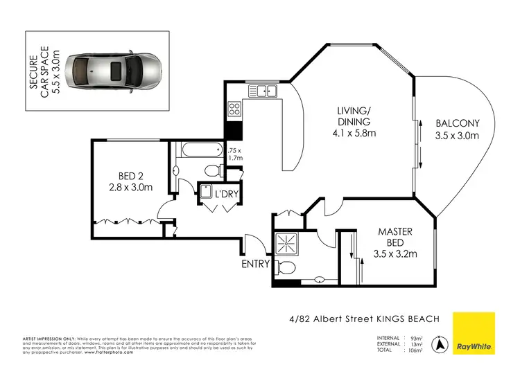 Floorplan of Homely unit listing, Unit 4/82 Albert Street, Kings Beach QLD 4551