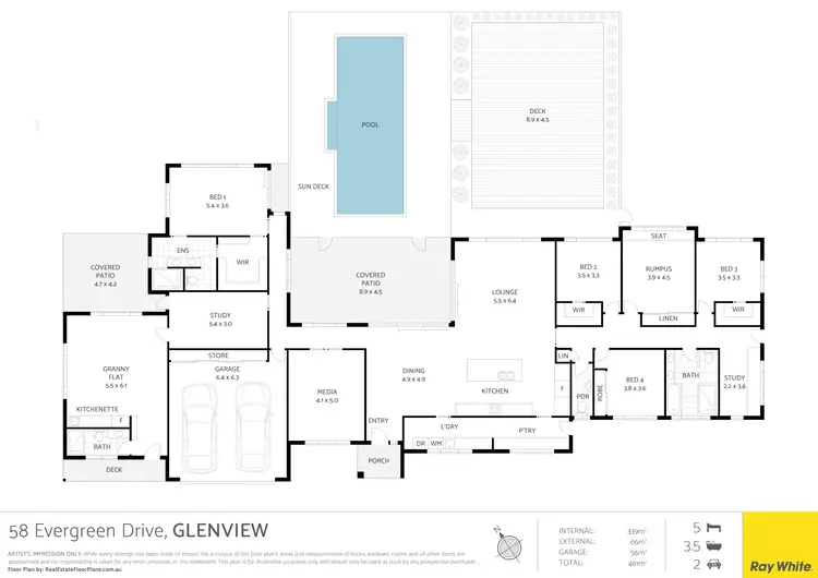 Floorplan of Homely house listing, 58 Evergreen Drive, Glenview QLD 4553